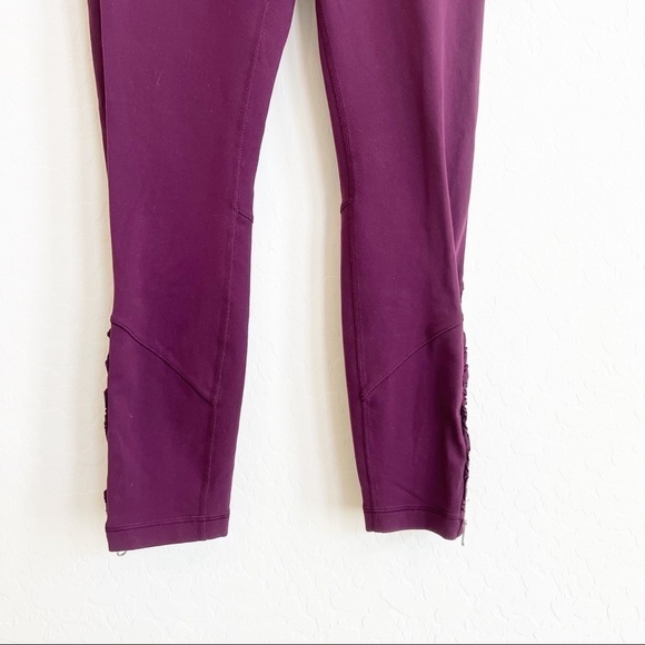 Lululemon Women’s Wunder Under Leggings Ruffled Up Side Zipper Ruffles Plum 6 - Picture 4 of 7